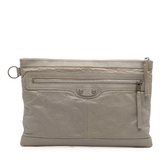 Pre-Loved Balenciaga Lambskin Motocross Classic Clip M Clutch - Picture 1 of 12